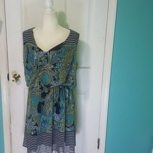 A blue and green Enfocus Dress